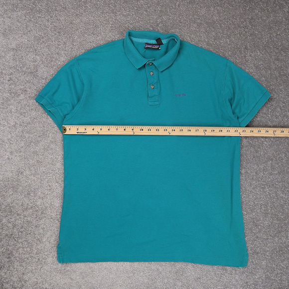 VTG Patagonia Logo Made in USA Large Blue Short Sleeve Collared Polo Shirt - Picture 4 of 10
